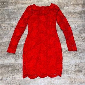 Red semi formal gown